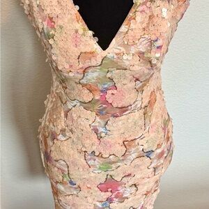Chic Multicolor Sequin Mini Dress